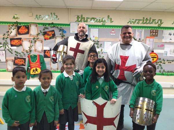 Knights of St George Enlighten Beaumont Primary School Youngsters
